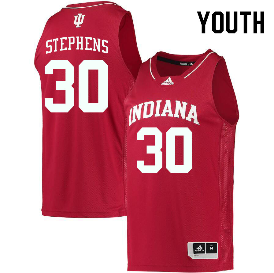 Youth #30 Ian Stephens Indiana Hoosiers College Basketball Jerseys Stitched Sale-Crimson